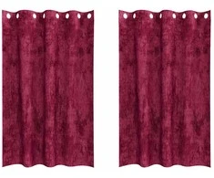Aksominio tipo užuolaidos 2 pcs Vyno raudona 175 x 140 cm