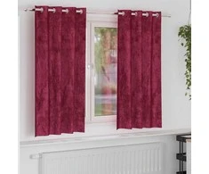 Aksominio tipo užuolaidos 2 pcs Vyno raudona 175 x 140 cm