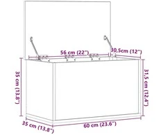 Saugojimo dėžė Senovinis medis 60 x 35 x 35 cm Apdirbta mediena
