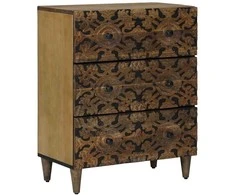 Sandėliavimo komodas Ruda 60 x 33,5 x 75 cm Kietas mango medis