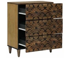 Sandėliavimo komodas Ruda 60 x 33,5 x 75 cm Kietas mango medis
