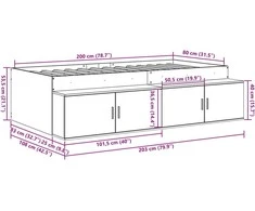 Lovos rėmas Senovinis medis 80 x 200 cm Apdirbta mediena