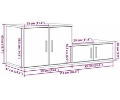 Oppbevaringsskap 2 pcs Pilkas Sonoma 118 x 41 x 40 cm