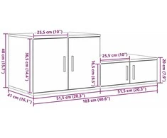 Oppbevaringsskap 2 pcs Pilkas Sonoma 103 x 41 x 40 cm