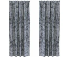 Aksominio tipo užuolaidos 2 pcs Sidabrinė Pilka 245 x 140 cm