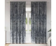 Aksominio tipo užuolaidos 2 pcs Sidabrinė Pilka 245 x 140 cm