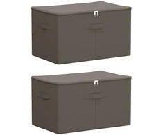 Saugojimo dėžė 2 pcs Pilka 60 x 43 x 35 cm Neaustinis audinys