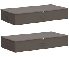 Saugojimo dėžė 2 pcs Pilka 90 x 48 x 15 cm Neaustinis audinys