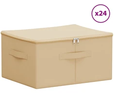 Saugojimo dėžė 24 pcs Kreminė 50 x 30 x 25 cm