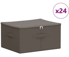 Saugojimo dėžė 24 pcs Pilka 43 x 34 x 23 cm Neaustinis audinys