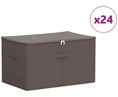 Saugojimo dėžė 24 pcs Pilka 60 x 43 x 35 cm Neaustinis audinys