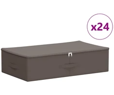 Saugojimo dėžė 24 pcs Pilka 70 x 40 x 18 cm Neaustinis audinys