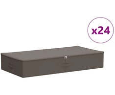 Saugojimo dėžė 24 pcs Pilka 90 x 48 x 15 cm Neaustinis audinys