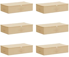 Saugojimo dėžė 6 pcs Kreminė 70 x 40 x 18 cm Neaustinis audinys