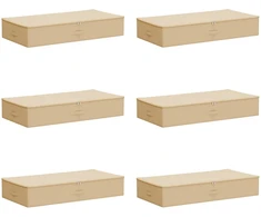 Saugojimo dėžė 6 pcs Kreminė 90 x 48 x 15 cm Neaustinis audinys