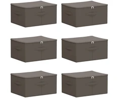 Saugojimo dėžė 6 pcs Pilka 50 x 30 x 25 cm Neaustinis audinys