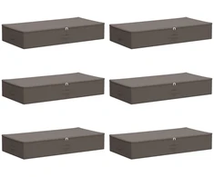 Saugojimo dėžė 6 pcs Pilka 90 x 48 x 15 cm Neaustinis audinys