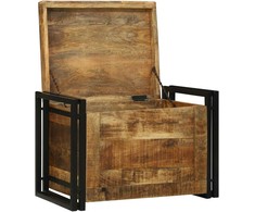 Saugojimo dėžė Ruda ir juoda 60 x 40 x 41 cm Kietas mango medis