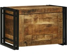 Saugojimo dėžė Ruda ir juoda 60 x 40 x 41 cm Kietas mango medis