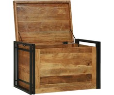Saugojimo dėžė Ruda ir juoda 80 x 50 x 50 cm Akacijos mediena