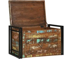 Saugojimo dėžė Ruda ir juoda 80 x 50 x 50 cm apdirbta mediena