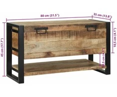 Saugojimo dėžė Ruda 80 x 35 x 45 cm Mango medienos masyvas