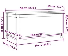 Saugojimo dėžė 90 x 45 x 45 cm Kietas ąžuolo medis