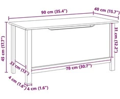Saugojimo dėžė HILL Balta ir medaus ruda 90 x 40 x 45 cm