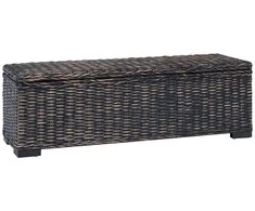 Saugojimo dėžė su saugykla Juoda 110 x 35 x 45 cm