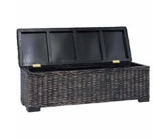 Saugojimo dėžė su saugykla Juoda 110 x 35 x 45 cm