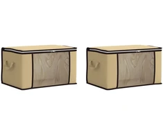 Saugojimo dėžė su skaidriu šoniniu langu 2 pcs Kreminė