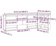 Saugojimo galvos atlošas su lentyna Amatininkų ąžuolas 80 cm