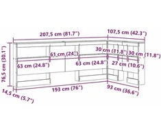 Saugojimo galvos atlošas su lentyna Amatininkų ąžuolas 90 cm