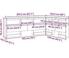 Saugojimo galvos atlošas Sonoma ąžuolas 135 cm Apdirbta mediena