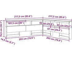 Saugojimo galvos atlošas Sonoma ąžuolas 200 cm Apdirbta mediena