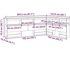 Saugojimo galvos atlošas su lentyna Amatininkų ąžuolas 140 cm