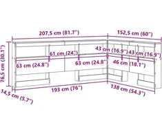 Saugojimo galvos atlošas Pilkas Sonoma 135 cm Apdirbta mediena