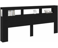 LED galvūgalis su lentyna Juodas ąžuolas 220 x 18,5 x 103,5 cm