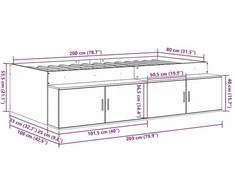Lovos rėmas Pilkas Sonoma 80 x 200 cm Apdirbta mediena
