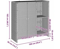 Oppbevaringsskap su lentyna Juoda 100 x 36 x 102 cm Ratanas