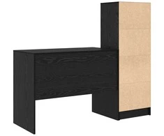 Stalas su stalčių 2 pcs Juodas ąžuolas