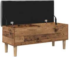 Saugojimo suolas su pagalve Sendintos medienos 102 x 42 x 46 cm