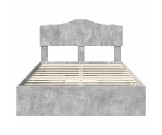 Saugos lova Betono pilka 135 x 190 cm Apdirbta mediena
