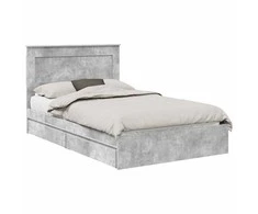 Saugos lova Betono pilka 135 x 190 cm Apdirbta mediena
