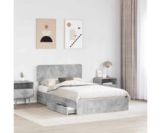 Saugos lova Betono pilka 135 x 190 cm Apdirbta mediena