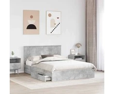 Saugos lova Betono pilka 150 x 200 cm Apdirbta mediena