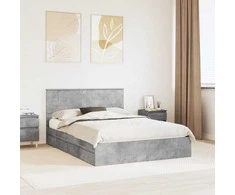 Saugos lova Betono pilka 150 x 200 cm Apdirbta mediena