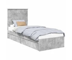 Saugos lova Betono pilka 75 x 190 cm Apdirbta mediena