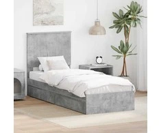 Saugos lova Betono pilka 75 x 190 cm Apdirbta mediena