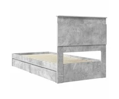 Saugos lova Betono pilka 75 x 190 cm Apdirbta mediena